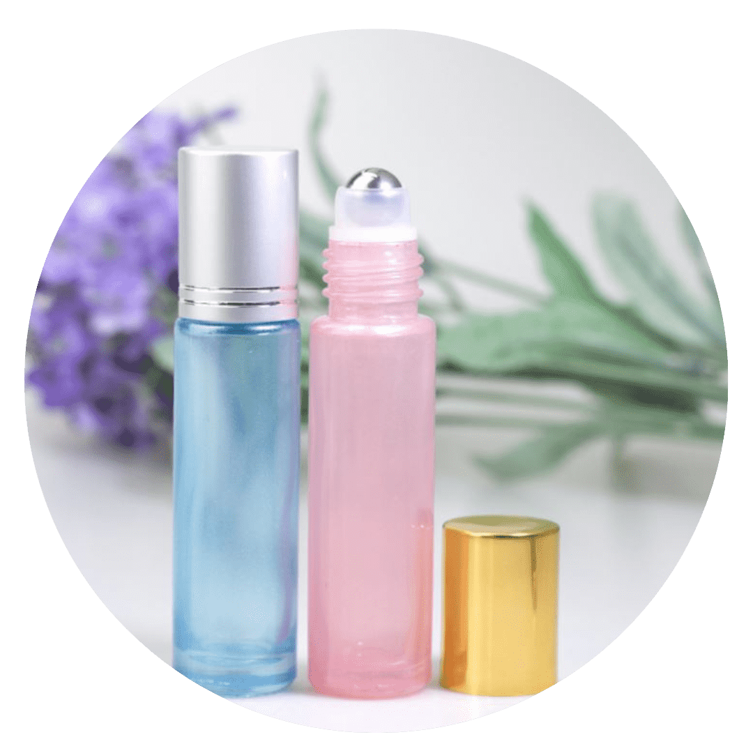 Graphic of 2 Essential oil roller bottles