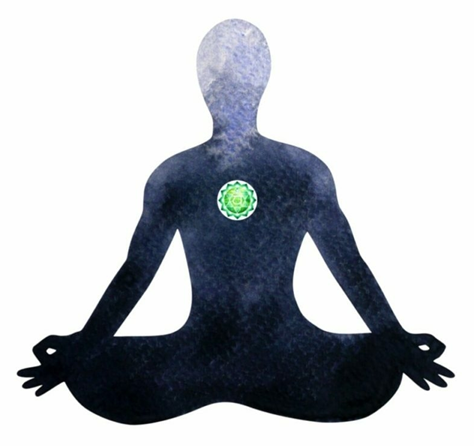 Graphic of green heart chakra